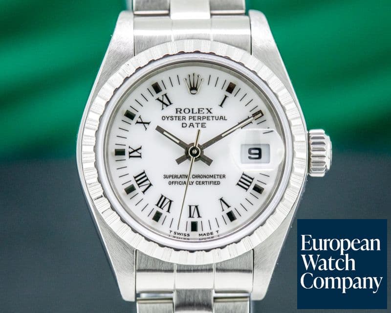 Image of Rolex Oyster Perpetual Ladies Date White Roman Dial SS 