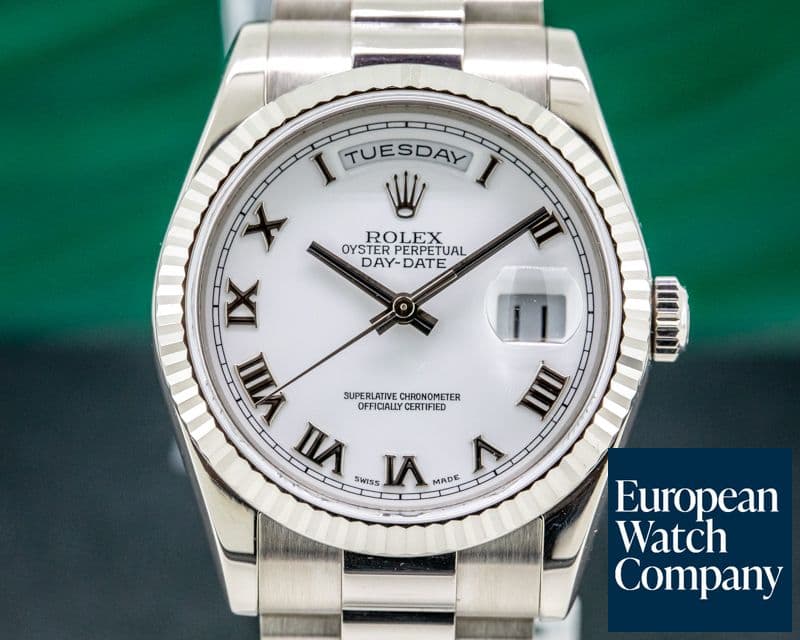 Image of Rolex Day Date President White Roman 18K White Gold