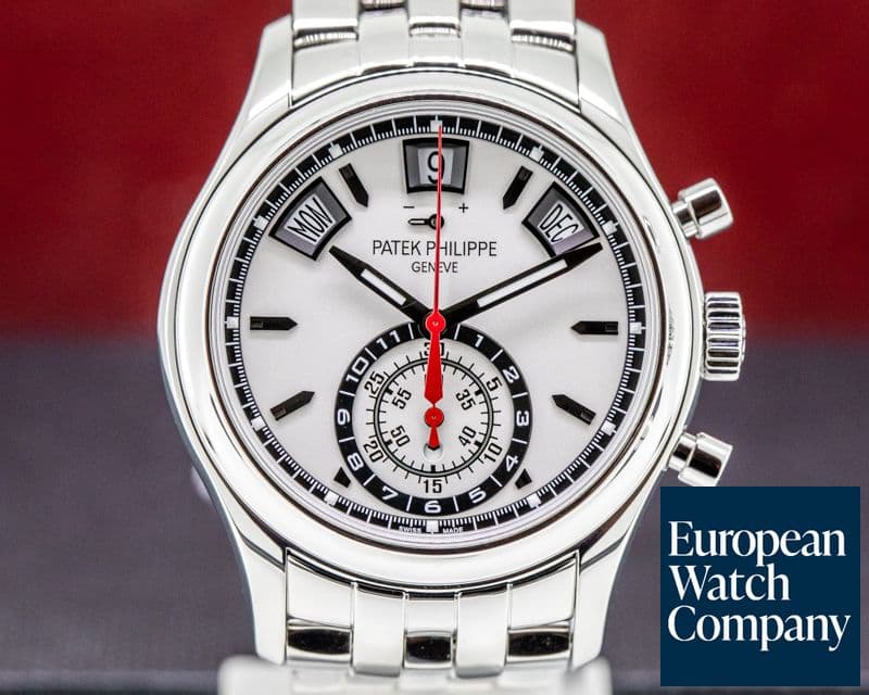 Image of Patek Philippe Annual Calendar 5960 Chronograph SS Silver Dial FULL SET 