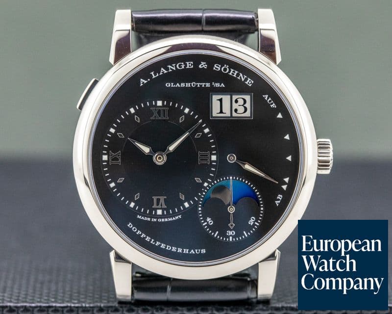 Image of A. Lange and Sohne Lange 1 Moon 18K White Gold Black Dial / Day Night 