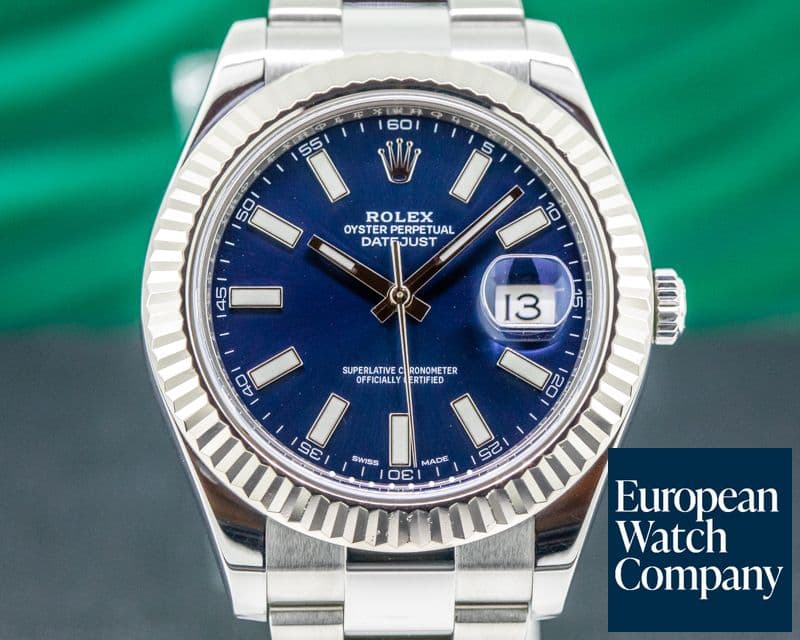 Image of Rolex Datejust II White Stick Blue Dial SS  