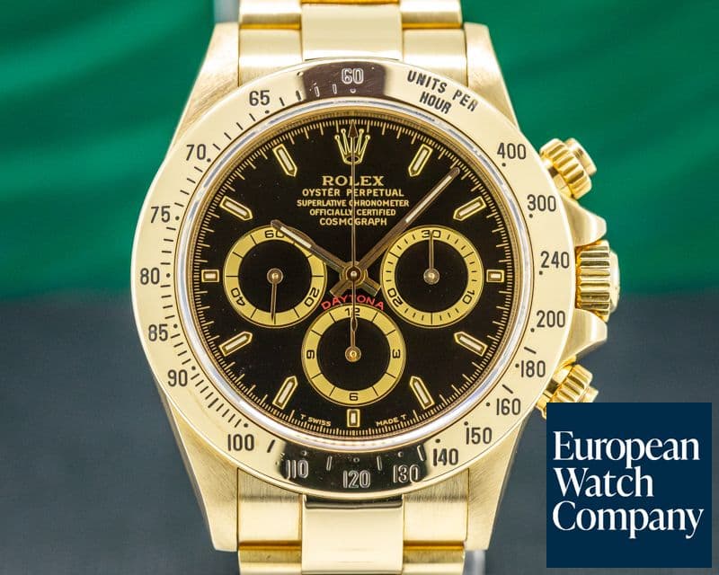 Image of Rolex Daytona Zenith Black Dial 18K Yellow Gold / Bracelet NICE