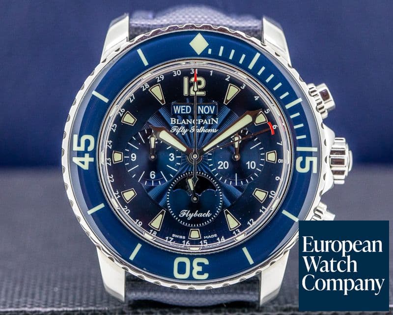 Image of Blancpain Fifty Fathoms Complete Calendar Flyback SS / Blue Dial
