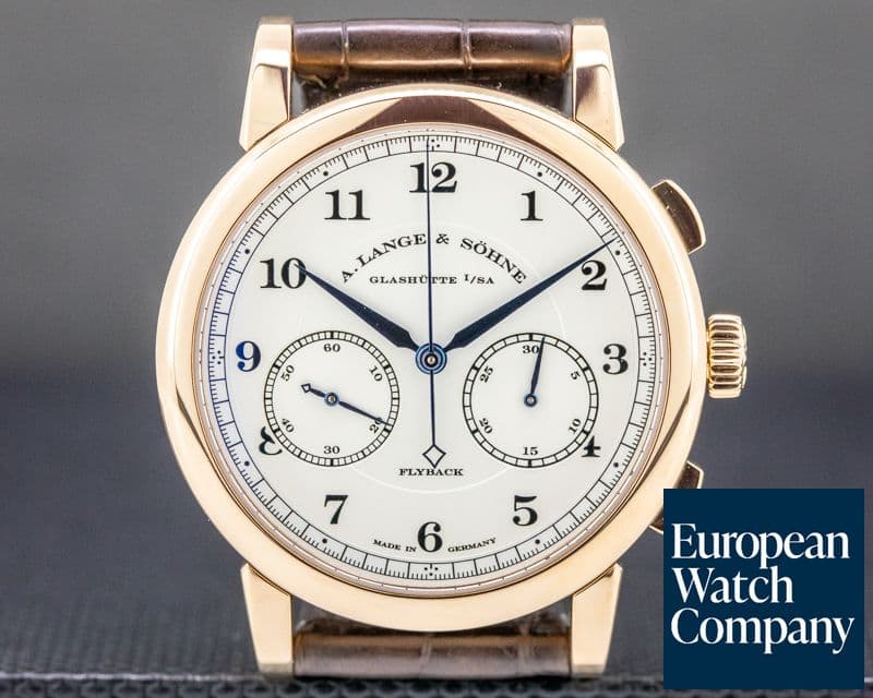 Image of A. Lange and Sohne 1815 Chronograph 402.032 18K Rose Gold Silver Dial 