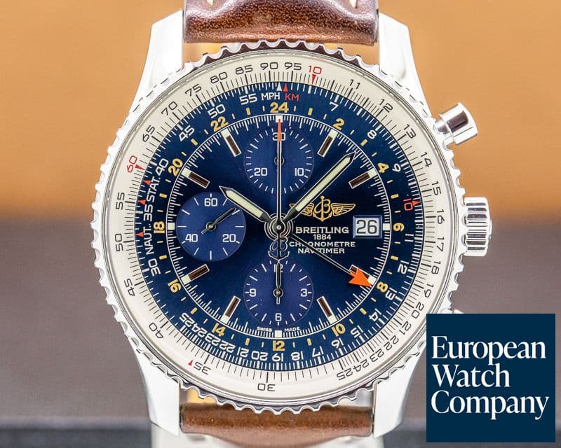 Image of Breitling Navitimer World Chronograph Blue Dial SS 
