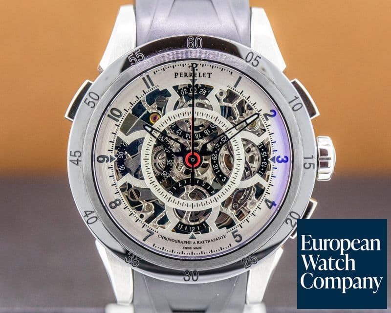 Image of Perrelet Split Second Chronograph Skeleton Dial SS / Ceramic 43.5MM