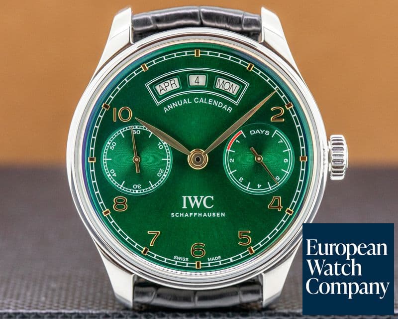 Image of IWC Portuguese Annual Calendar SS Limited Green Dial "Middle East" UNWORN