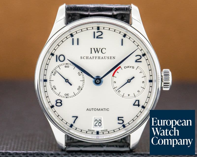Image of IWC Portuguese 7 Day SS / Blue Numerals 