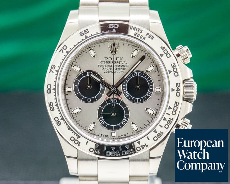 Image of Rolex Daytona Silver and Black Dial 18K White Gold 