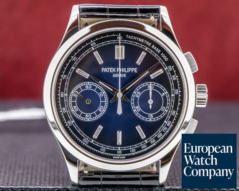 Image of Patek Philippe Chronograph Platinum Blue Diamond Dial UNWORN
