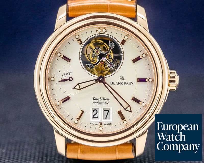Image of Blancpain Leman Tourbillon 18k Rose Gold Power Reserve LIMITED