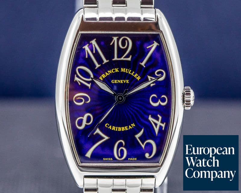 Image of Franck Muller Cintree Curvex Casablanca "Caribbean" Blue Dial