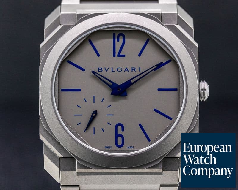 Image of Bulgari Octo Finissimo Titanium Extra Thin Grey / Blue 40mm LIMITED