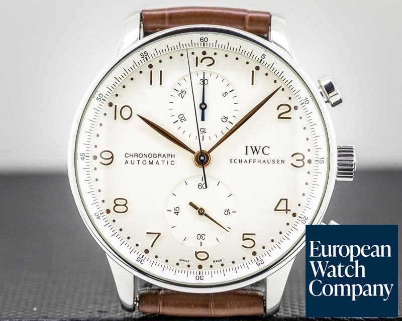 Image of IWC Portuguese Chronograph SS Silver Dial / Gold Numerals 
