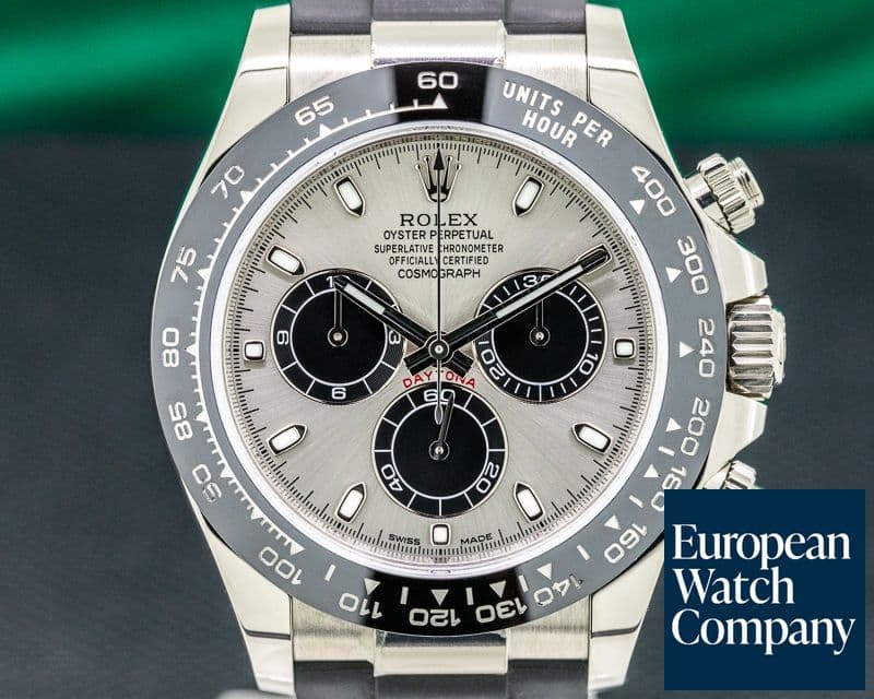 Image of Rolex Daytona 18K White Gold Ceramic Oysterflex Silver Dial 