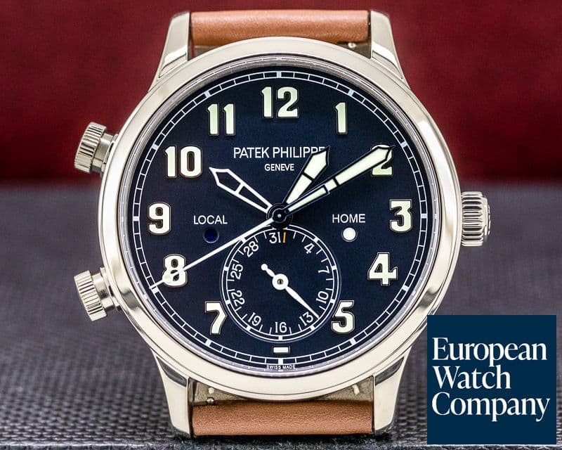 Image of Patek Philippe Calatrava Pilot Travel Time 18k White Gold 
