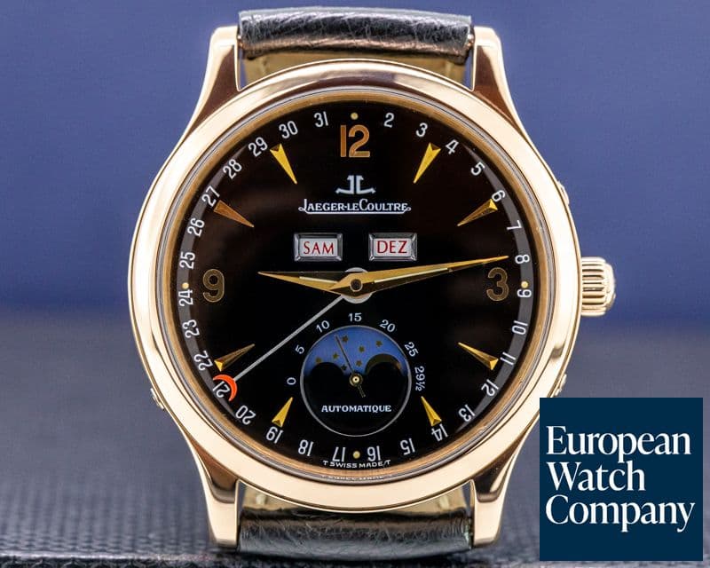 Image of Jaeger LeCoultre Master Moon 18K Rose Gold / Black Dial 