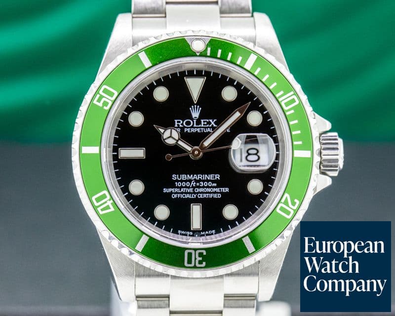 Image of Rolex Submariner 50th Anniversary "Flat 4" Green Bezel FULL SET