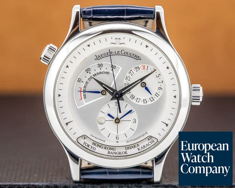 Image of Jaeger LeCoultre Master Geographic Steel Silver Dial / Deployment 
