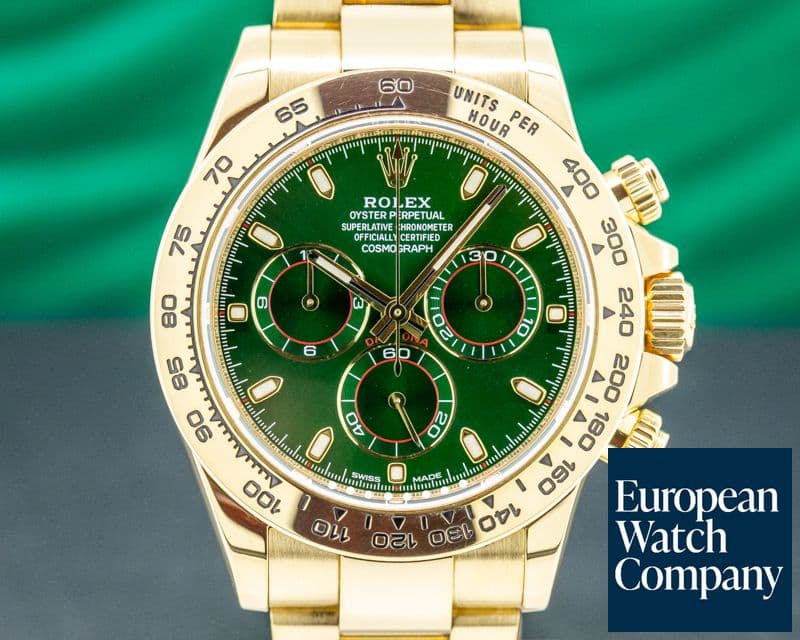 Image of Rolex Daytona 18k Yellow Gold / Bracelet GREEN DIAL 