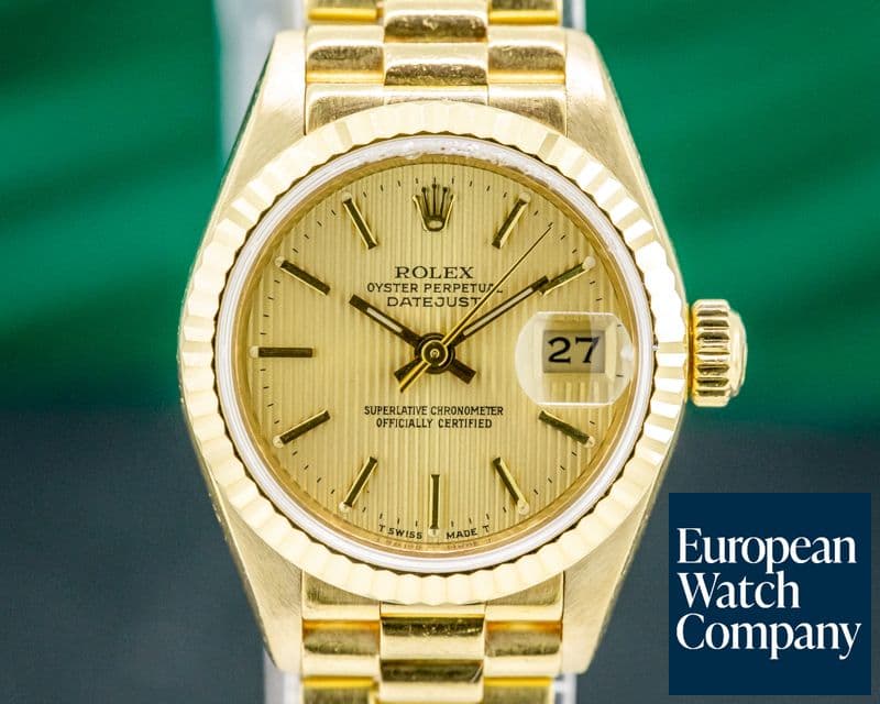Image of Rolex Lady Datejust President 18k Yellow Gold Champagne Dial 