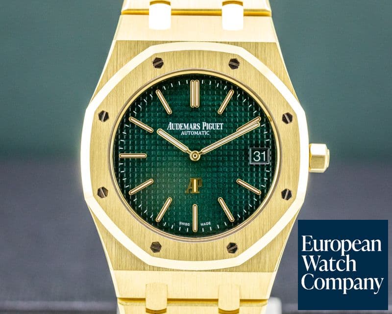 Image of Audemars Piguet ROYAL OAK 15205 GREEN DIAL LIMITED FOR "THE HOUR GLASS" RARE 