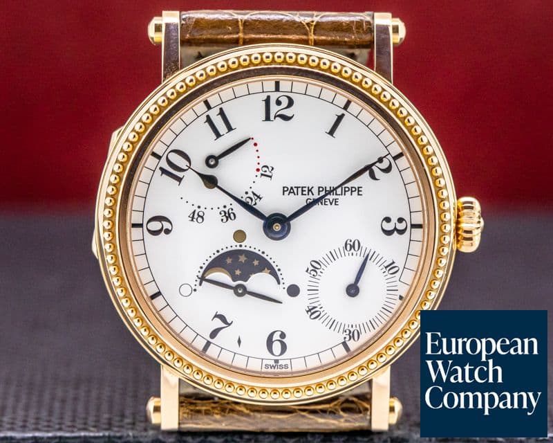 Image of Patek Philippe Moonphase Power Reserve 18K Rose Gold Hobnail Bezel 