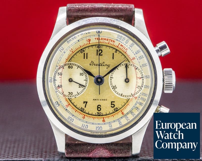 Image of Breitling Vintage Breitling 3 Clamshell 3 Color Chronograph 