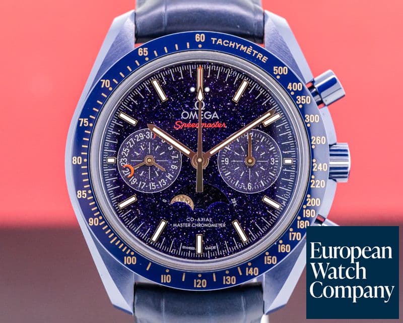 Image of Omega Speedmaster Co-Axial Master chronometer Moonphase Chronograph "Blue Side