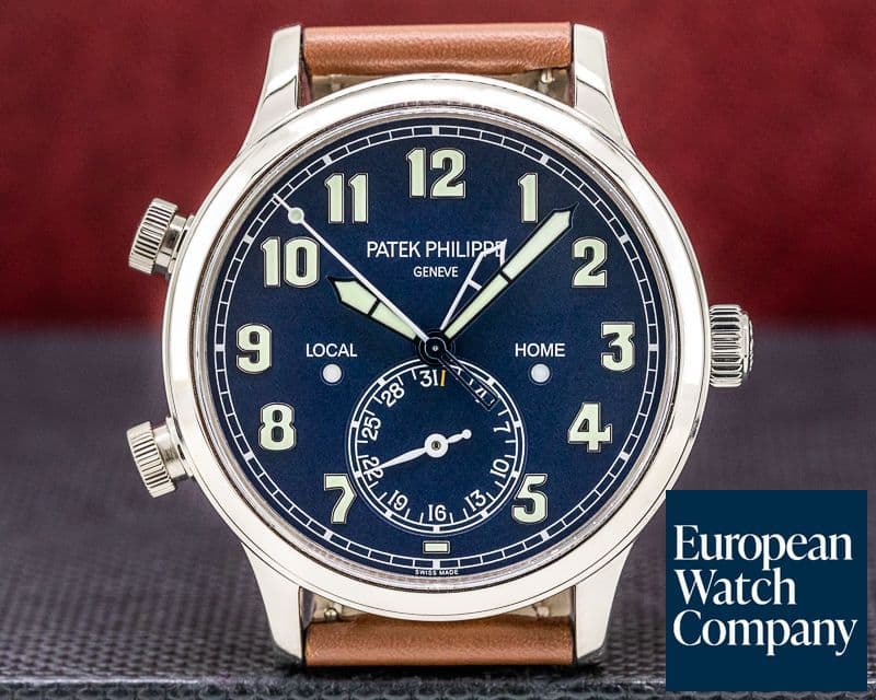 Image of Patek Philippe Calatrava 5524G Pilot Travel Time 18k White Gold 