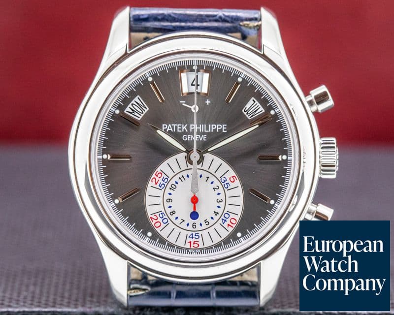 Image of Patek Philippe Annual Calendar Chronograph 5960 Platinum Grey Dial 
