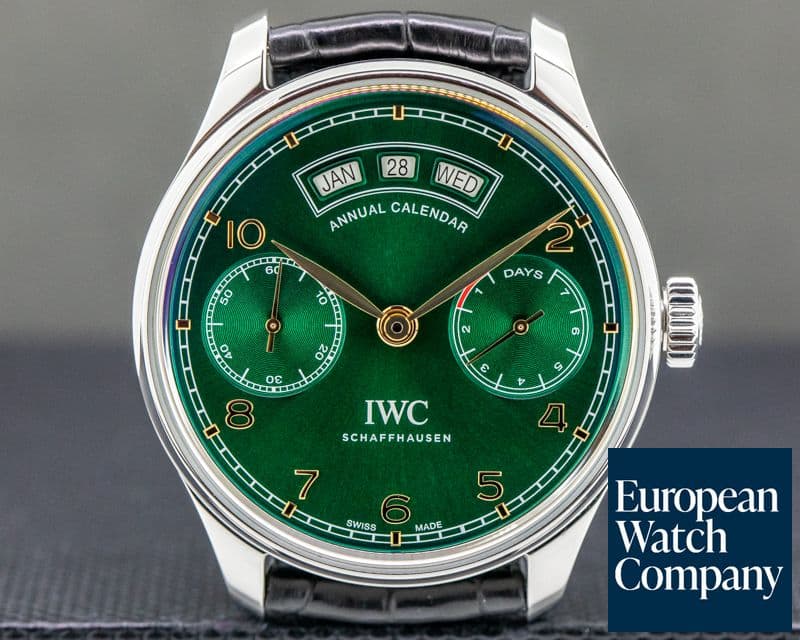Image of IWC Portuguese Annual Calendar SS Limited Green Dial "Middle East"
