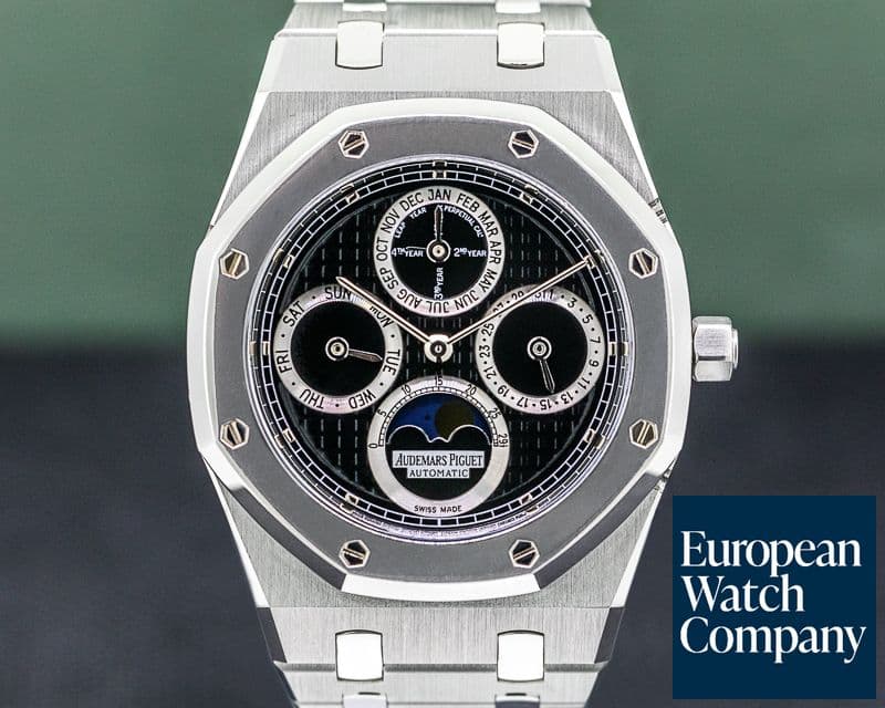 Image of Audemars Piguet Royal Oak Perpetual Calendar Black Dial SS / Platinum FULL SET