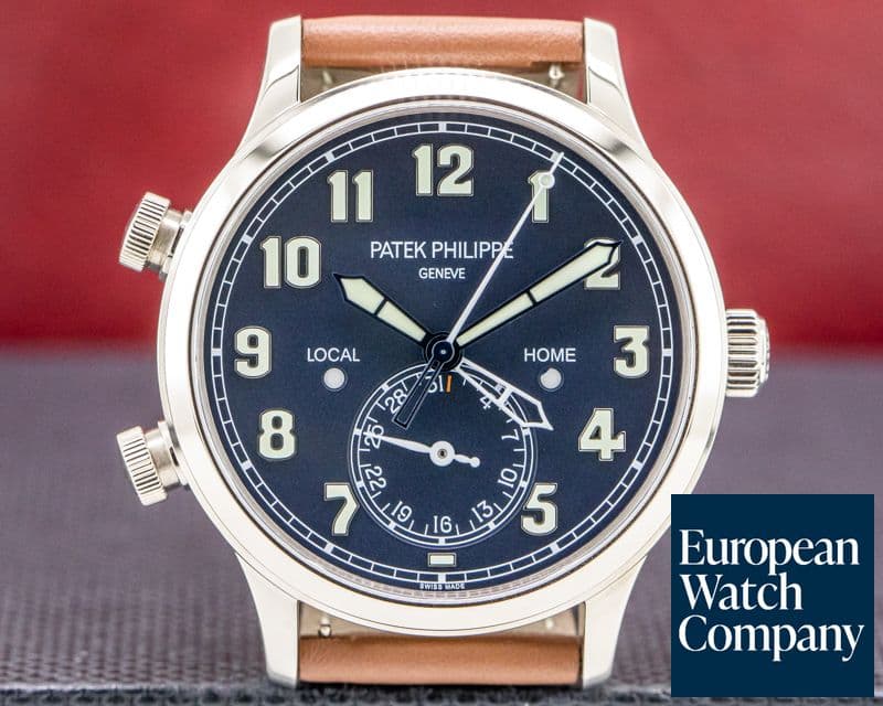 Image of Patek Philippe Calatrava 5524G Pilot Travel Time 18k White Gold UNWORN