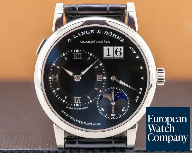 Image of A. Lange and Sohne Lange 1 Moon 192.029 18K White Gold Black Dial / Day Night 