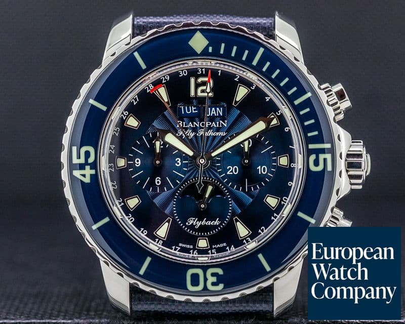Image of Blancpain Fifty Fathoms Complete Calendar Flyback SS / Blue Dial
