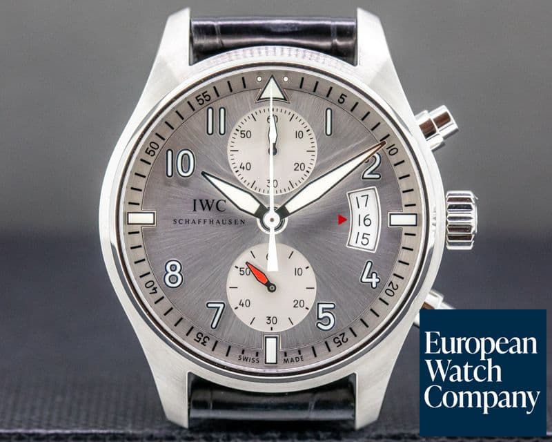 Image of IWC Pilot Spitfire Chronograph SS Silver Dial LIMITED