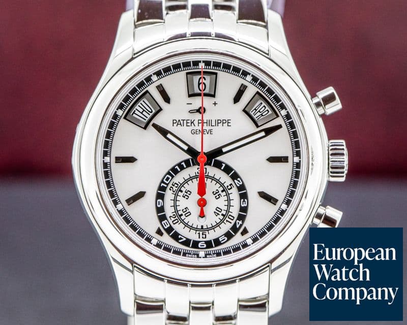 Image of Patek Philippe Annual Calendar 5960 Chronograph SS Silver Dial FULL SET 