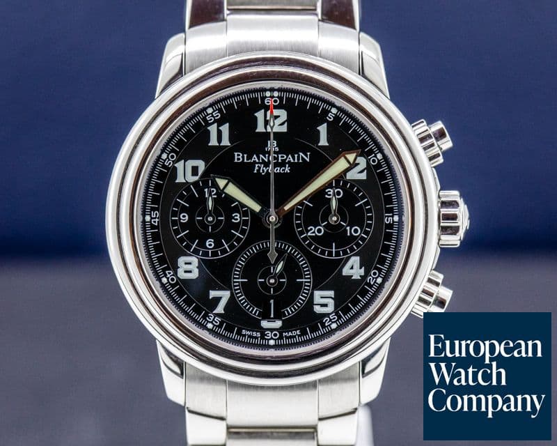 Image of Blancpain Leman Flyback Chronograph Black Dial SS / SS 