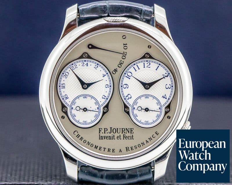 Image of F. P. Journe Chronometre Resonance Platinum Silver Dial 40MM FINAL EDITION 