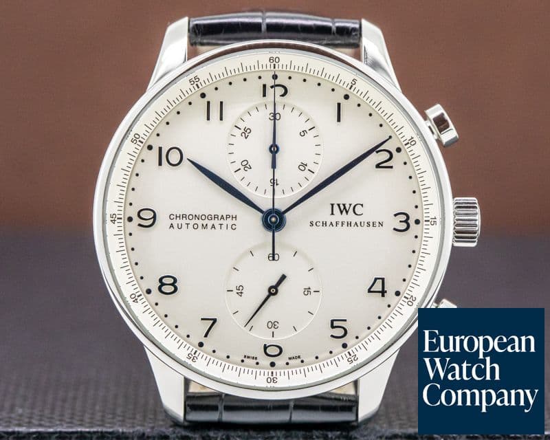 Image of IWC Portuguese Chronograph SS Silver Dial / Blue Numerals