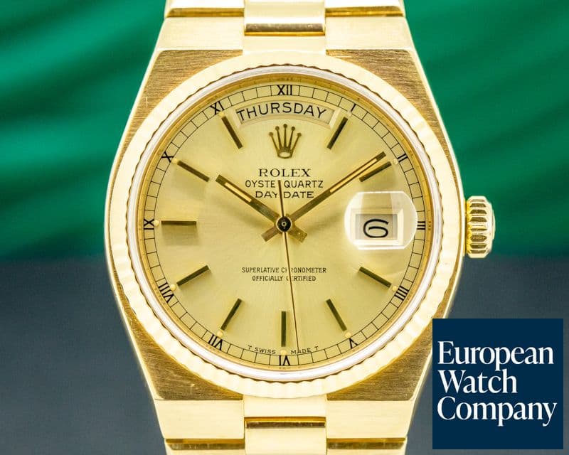 Image of Rolex OysterQuartz Day Date 18K Yellow Gold / Champaigne Dial FULL SET