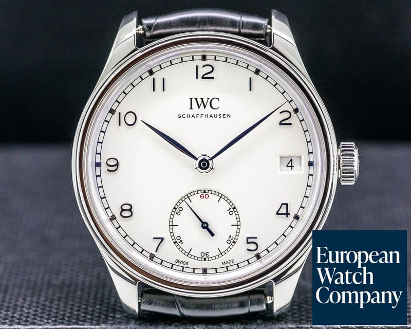 Image of IWC Portuguese Hand Wound Eight Days SS / Silver Dial
