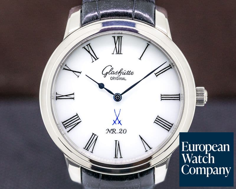 Image of Glashutte Original Senator Meissen Porcelain Dial 18K White Gold