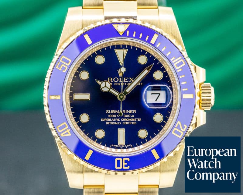 Image of Rolex Submariner 116618 18K Yellow Gold Blue Dial