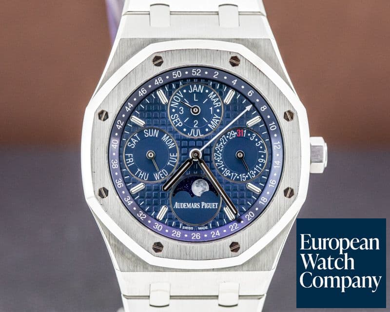 Image of Audemars Piguet Royal Oak Perpetual Calendar 26574ST SS Blue Dial W EXTRAS 41MM 
