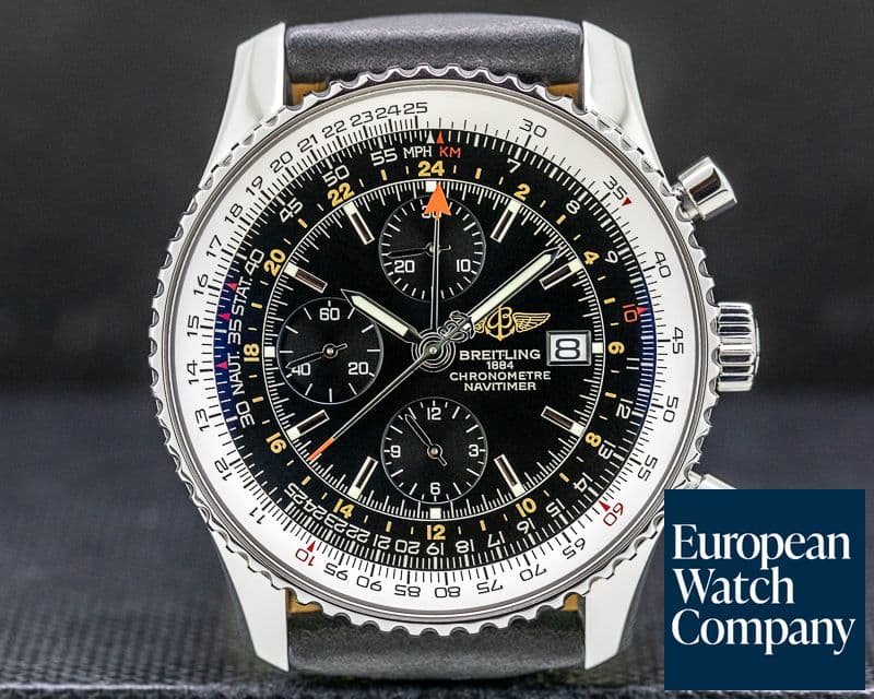 Image of Breitling Navitimer World Chronograph Black Dial SS 