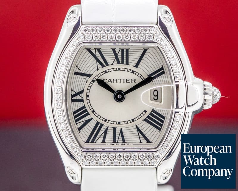 Image of Cartier Roadster Ladies 18K White Gold Diamond Bezel