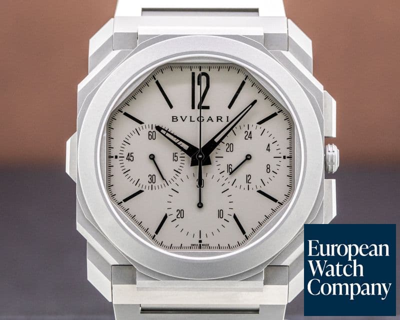Image of Bulgari Octo Finissimo Chronograph GMT Titanium Grey / Black 42MM