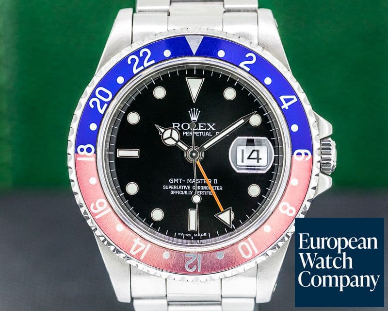 Image of Rolex GMT Master II SS Red / Blue Pepsi Bezel FADED